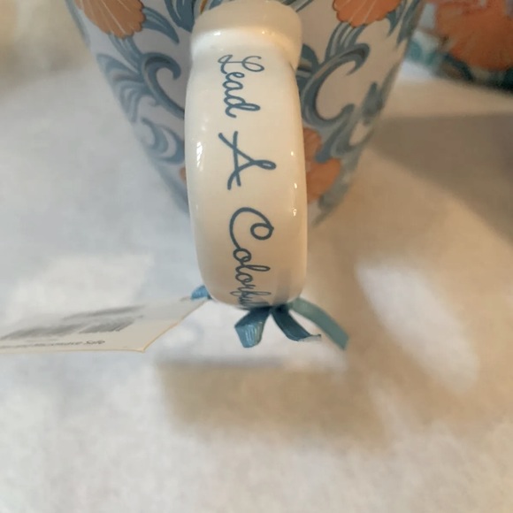 LILLY PULITZER COFFEE CUP WITH KOOZIE AND STICKY NOTE 3 PC SET IN DO THE WAVE - Picture 5 of 6